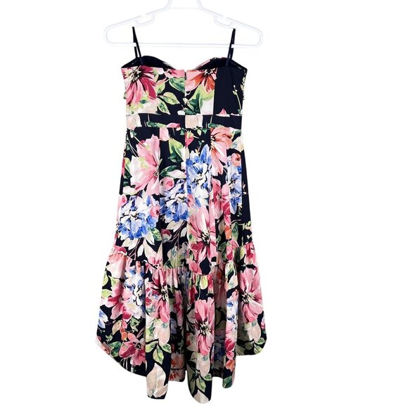 Eliza J 6 Strapless Sweetheart Bustier Floral High Low Ruffle Dress Bloomcore - Picture 8 of 16